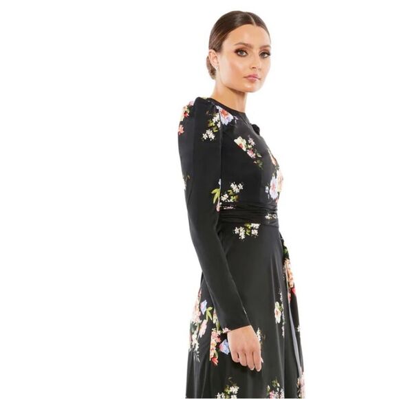 leena for Mac Duggal Faux Wrap Floral Gown Size 6 NWT - Picture 4 of 8